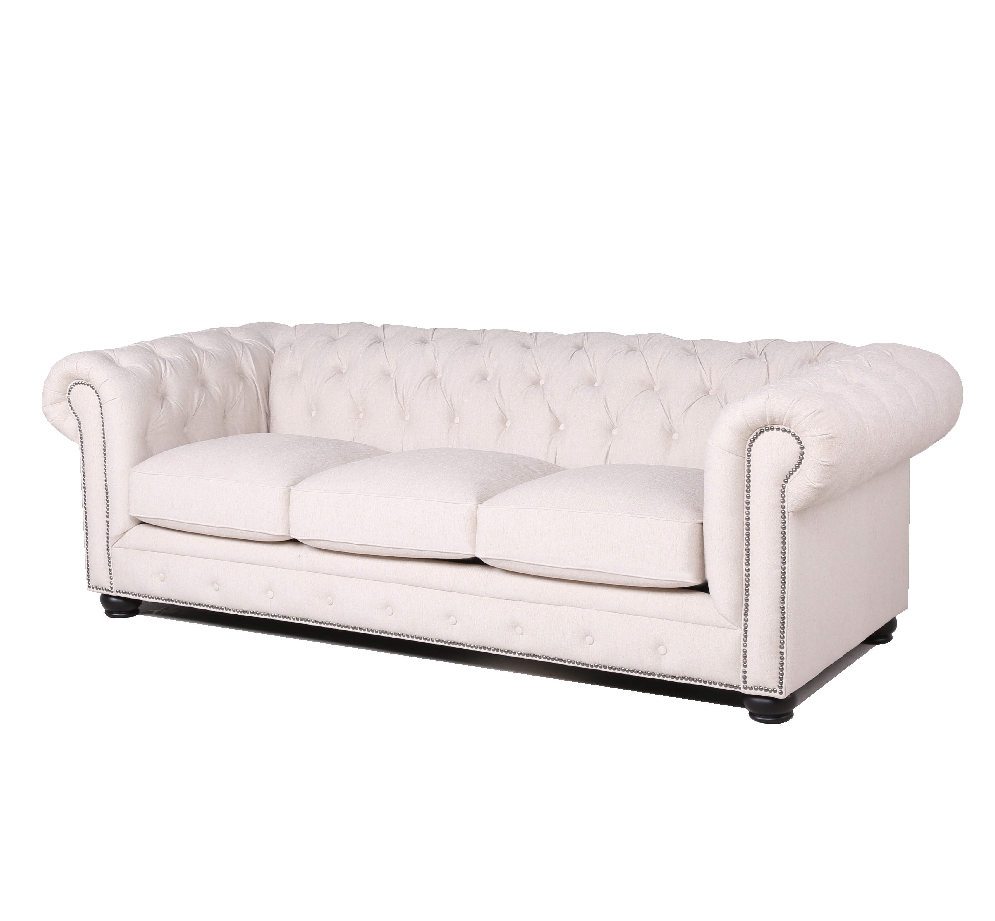 Carlton Tufted Chesterfield Sofa in Ivory